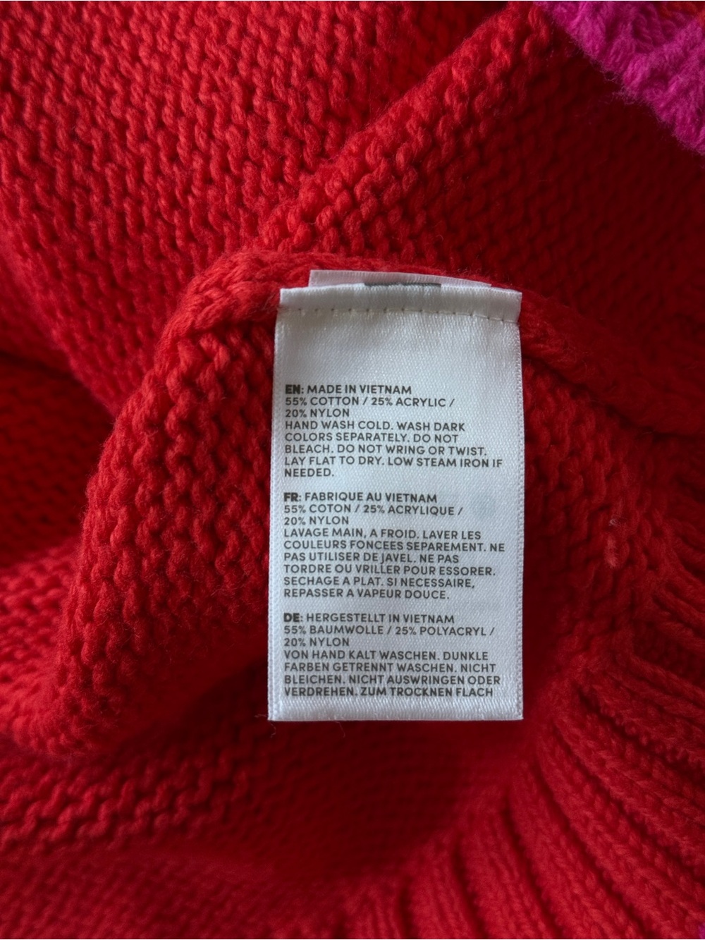 Lands' End Red Fair Isle Button-Up Cardigan - Picture 10 of 10